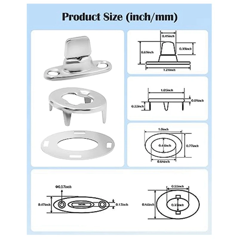 10 Stück Twist Lock Common Sense Verschluss Metall Dreh knöpfe für Boote, Segelboote, Lebensläufe, Jollen und Wohnwagen