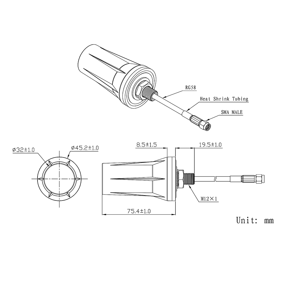 Wasserdicht 915 MHz Externe LoRawan Antenne, SigFox LoRa 915 mhz Antennen