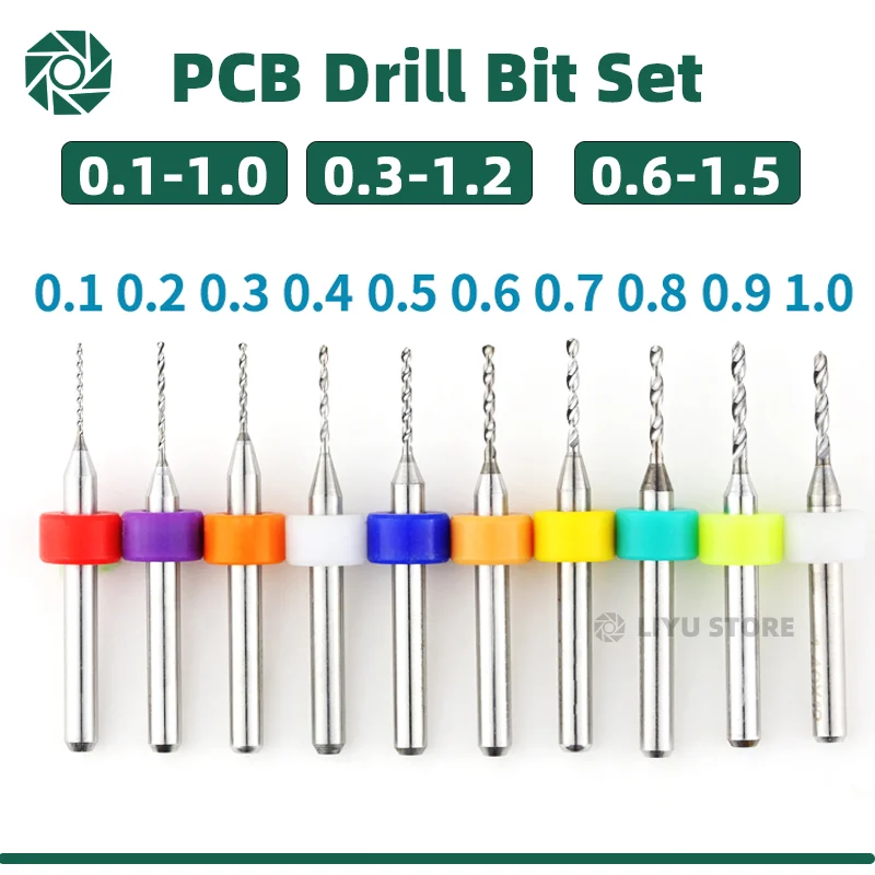 Microbrocas de carburo, Mini juego de brocas CNC, placa de circuito de impresión, broca para PCB para placa