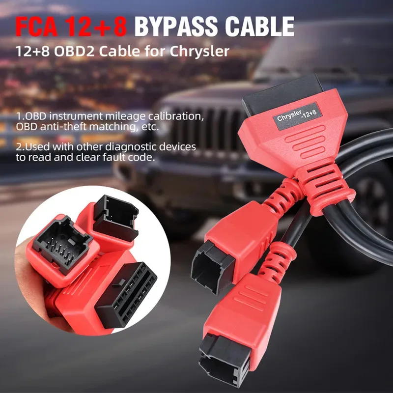 Cabo adaptador universal OEM FCA 12 + 8 bypass de cabo de diagnóstico adequado para módulo de gateway de segurança Chryslers