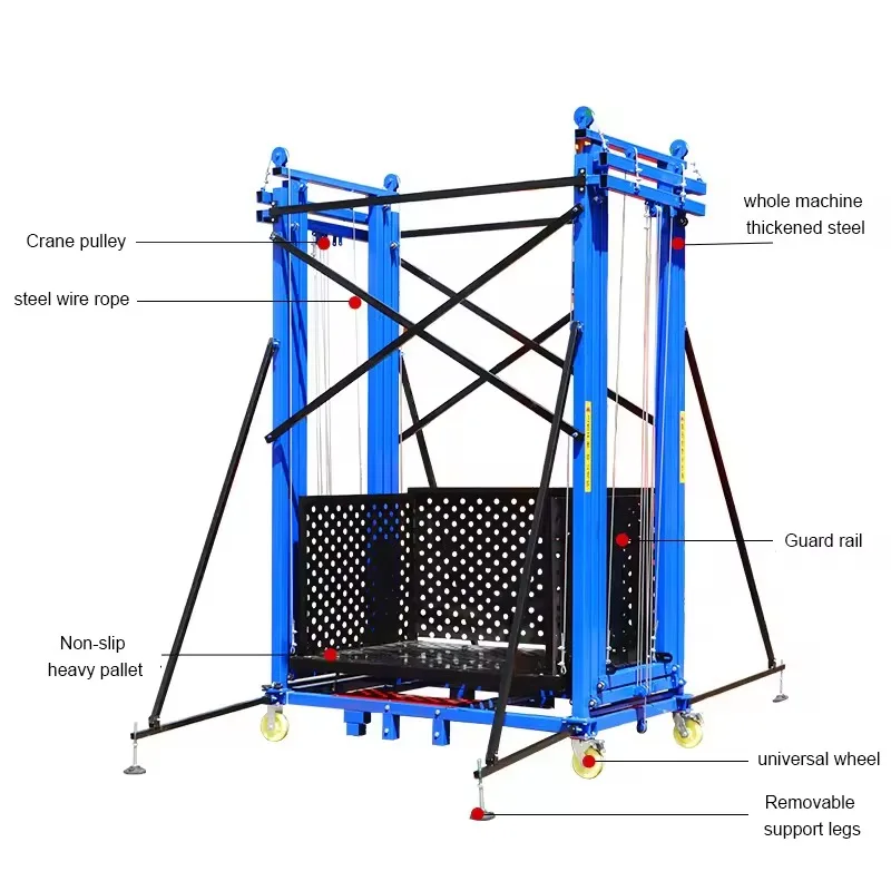 Low Profile Folding Lift Table 500KG Load Capacity Compact Design Workshop Warehouse Equipment With Safety Guard Rail