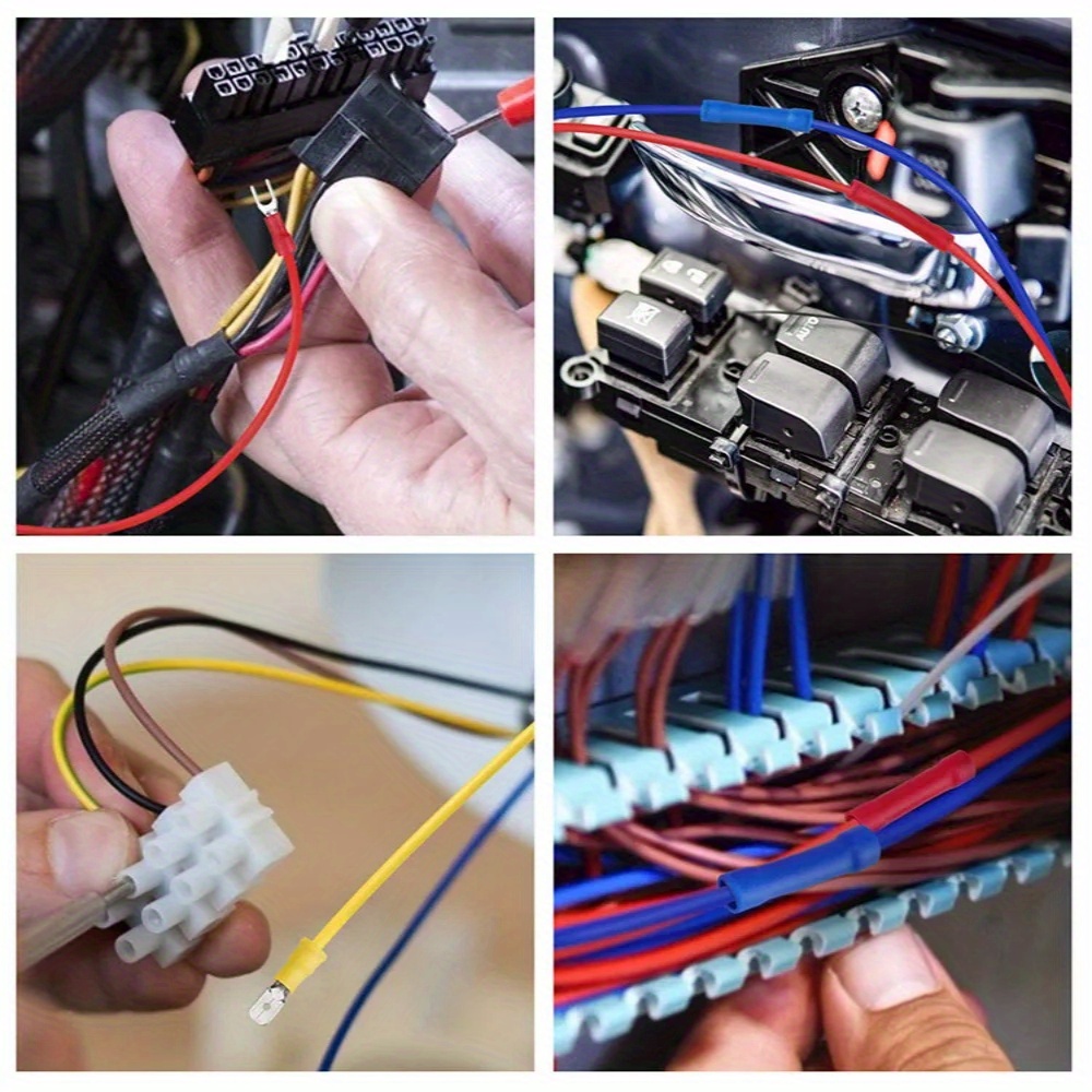 102/280/300/480pcs Kit de terminal elétrico abrangente-pá isolada durável, anel, garfo e conectores de extremidade-fio eficiente ou