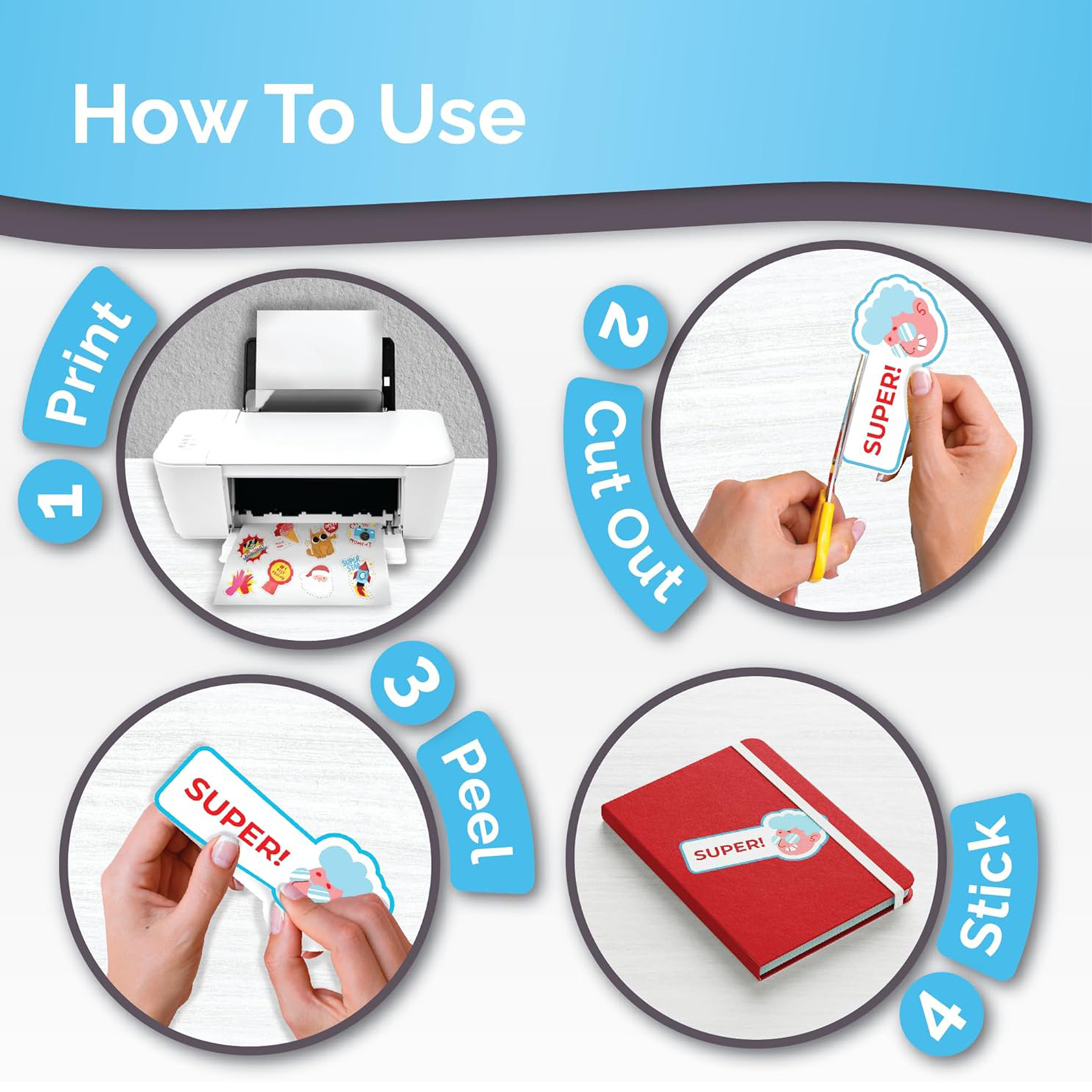 10/20 Pcs A4 Glossy White Vinyl Sticker Paper - Self-Adhesive, Waterproof Inkjet & Laser Printer Compatible, Ideal for DIY Craft