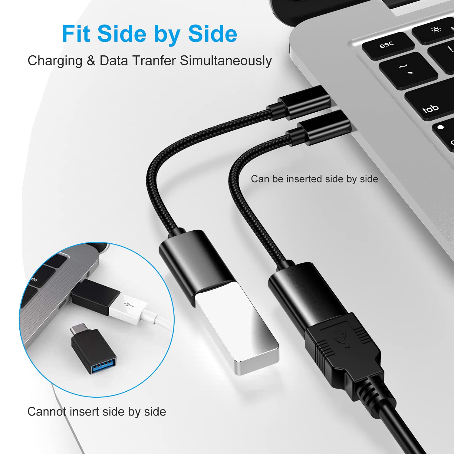 USB-C to USB Adapter, USB-C Male to USB Female OTG Data Cable, Suitable for MacBook Pro/Air, iPhone 16 Pro Max/16 Plus/16e/15