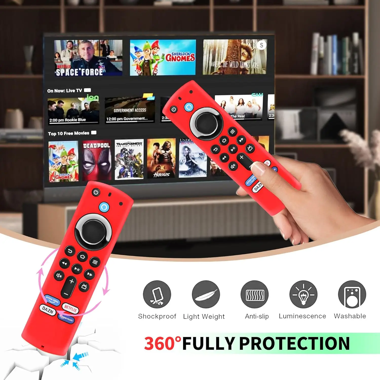 Silicone Protective Cover for Fire Stick 4K MAX/3rd Gen Fire TV Remote Glow-in-the-Dark Anti-Drop Dustproof Case