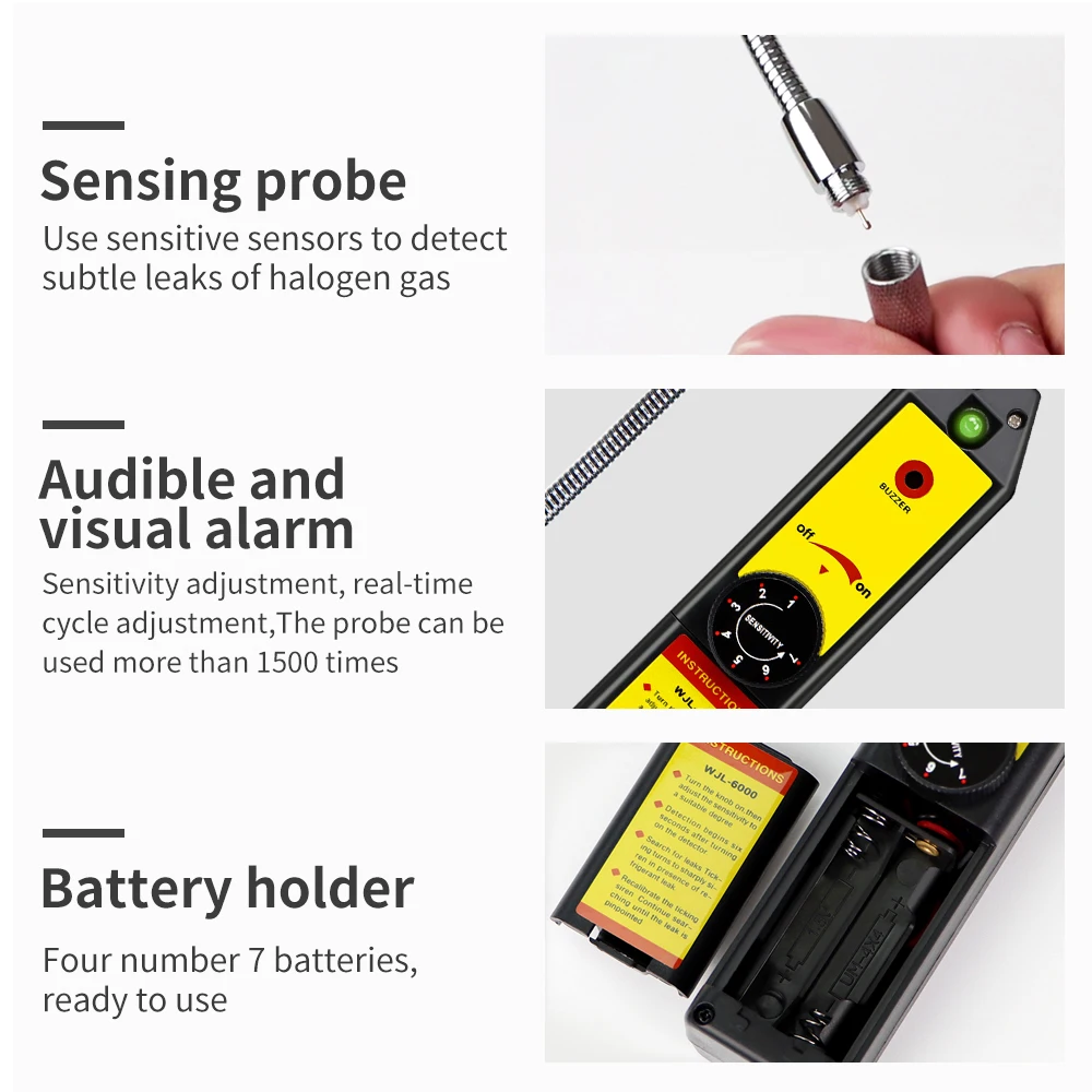 Smart Leak Detector Freon CFC HFC Halogen Gas Refrigerant Gas Analyzer Air Monitor Conditioning R22a R134a Gas Meter
