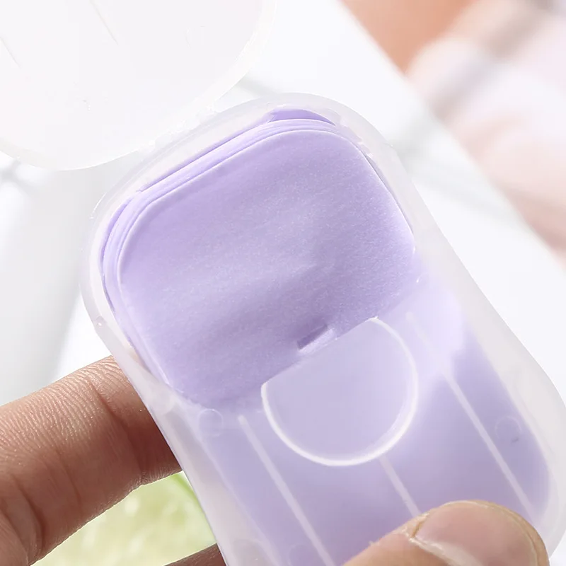 50/100個のクリーニング石鹸香りスライス洗濯ハンドバース香り発泡ポータブル手洗い石鹸紙ボディクレンザーツール