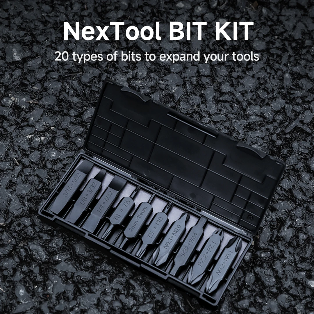 NexTool-Kit de accesorios de 20 tipos de puntas hexagonales, juego de destornilladores para herramientas de bolsillo NexTool E1, herramientas manuales de capitán insignia, multiherramienta