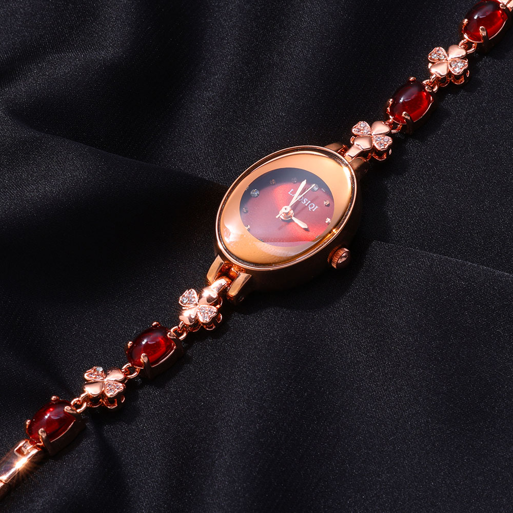 Nova moda pulseira completa com relógio de quartzo feminino rosa ouro tendência pulseira à prova dwaterproof água relógio de quartzo feminino