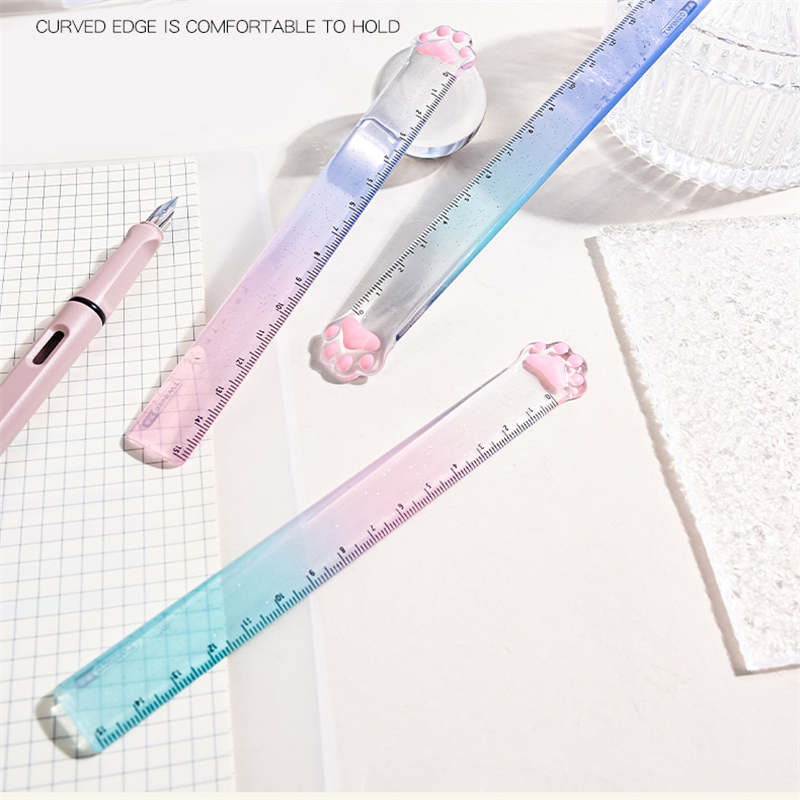 15CM Gradient Cat Claw Cute Straight Ruler Gradient Measuring Tool Korean Style School Stationery Supply Kawaii Accessories gift