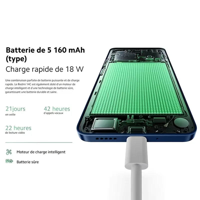 Globalna wersja Xiaomi Redmi 14C Smartphone Immersion 6.88'' 120Hz Display 50MP AI Dual Camera Massive 5160mAh Battery