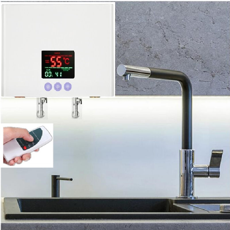 110v 220v aquecedor de água instantâneo cozinha banheiro fixado na parede aquecedor de água elétrico display lcd temperatura com controle remoto