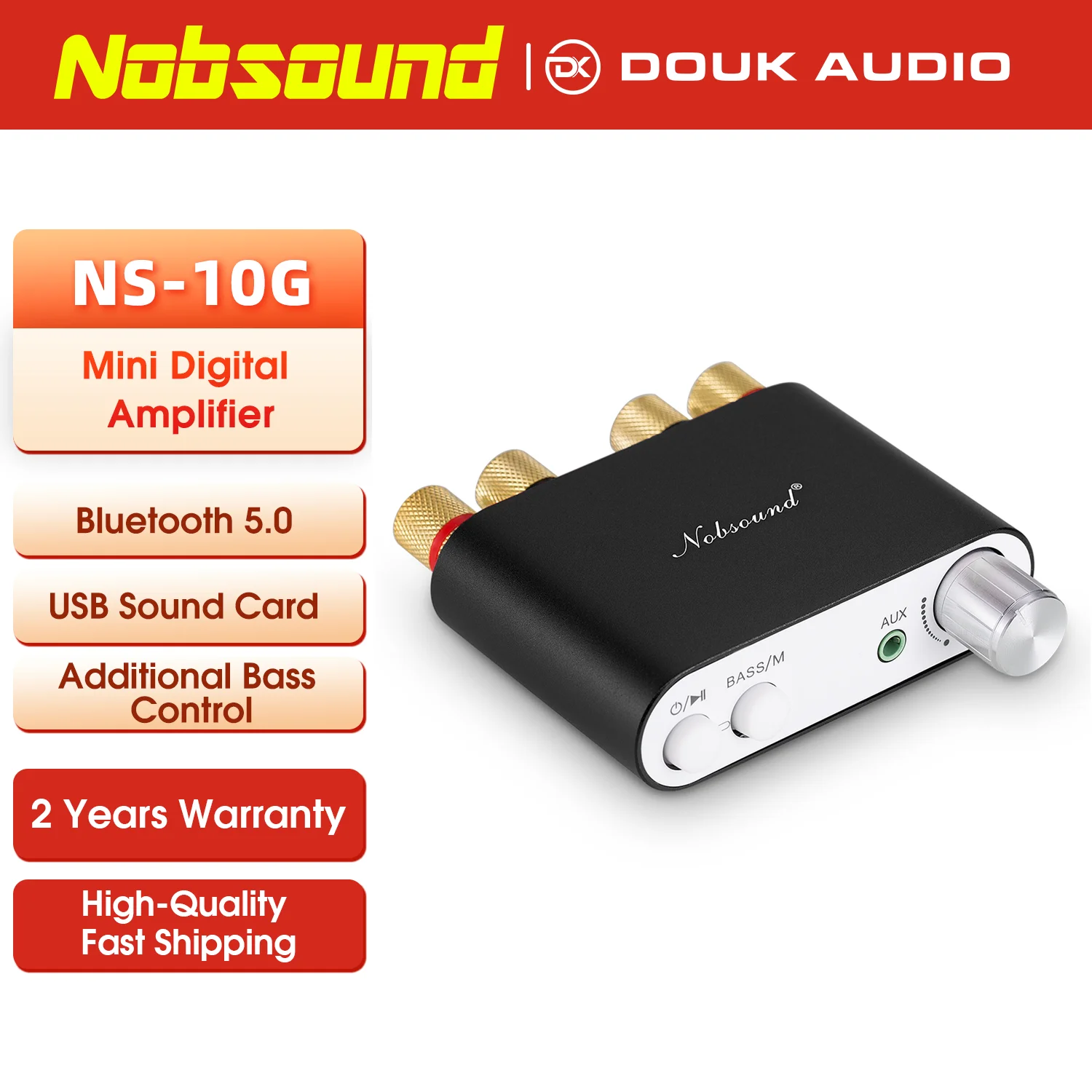 Nobsound NS-10G TPA3116 Bluetooth 5,0 Mini amplificador Digital estéreo HiFi Audio en casa amplificador de potencia receptor de Audio USB DAC 50W + 50W