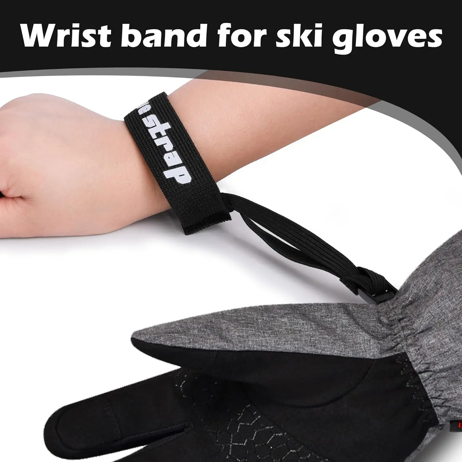 Sporthandschuh-Sicherheitsgurt, elastischer Skihandschuh, Leine, Halter, Skihandschuhe, Leine, Handschellen zum Aufhängen, Handschuh zum Skifahren, Snowboarden