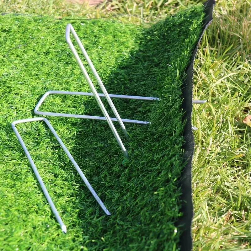 50-100 graffette paesaggistiche zincate, pali decorativi per esterni, graffette antiruggine in tessuto barriera anti-erba, tenda a forma di U