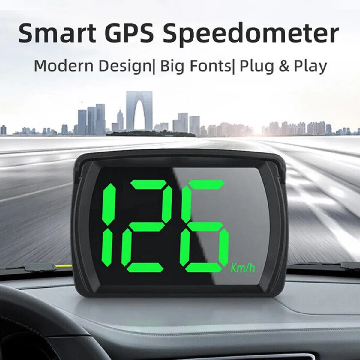 Universele Digitale GPS Snelheidsmeter Dual Chips KMH MPH Herinnering Meter HD LCD Display Plug en Play Groot Lettertype voor Alle Voertuigen PH043