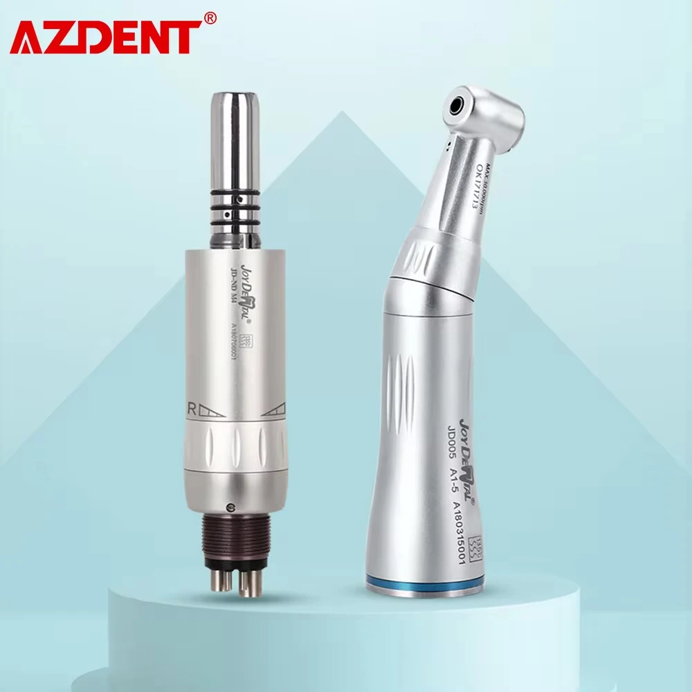 AZDENT 4 Lỗ Nha Khoa Bên Trong Nước Không Động Cơ Tốc Độ Thấp Tay Nút Nhấn Contra Góc Kiểu E Tay