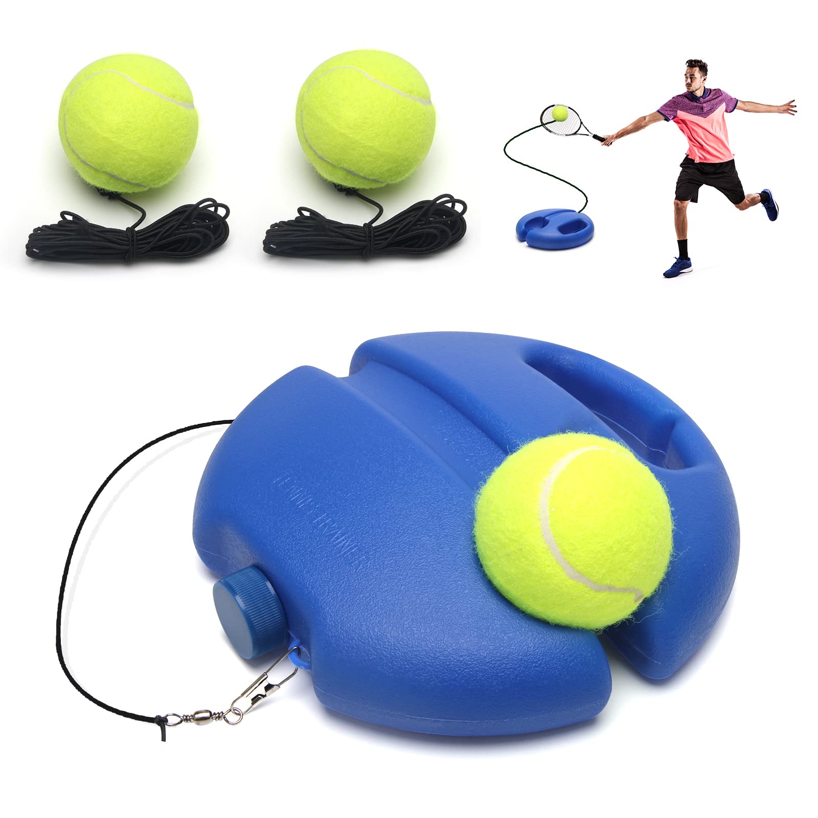 Treinador de tênis de base única, corda de tênis durável, alta elasticidade, para adultos, esportes ao ar livre, suprimentos de treinamento
