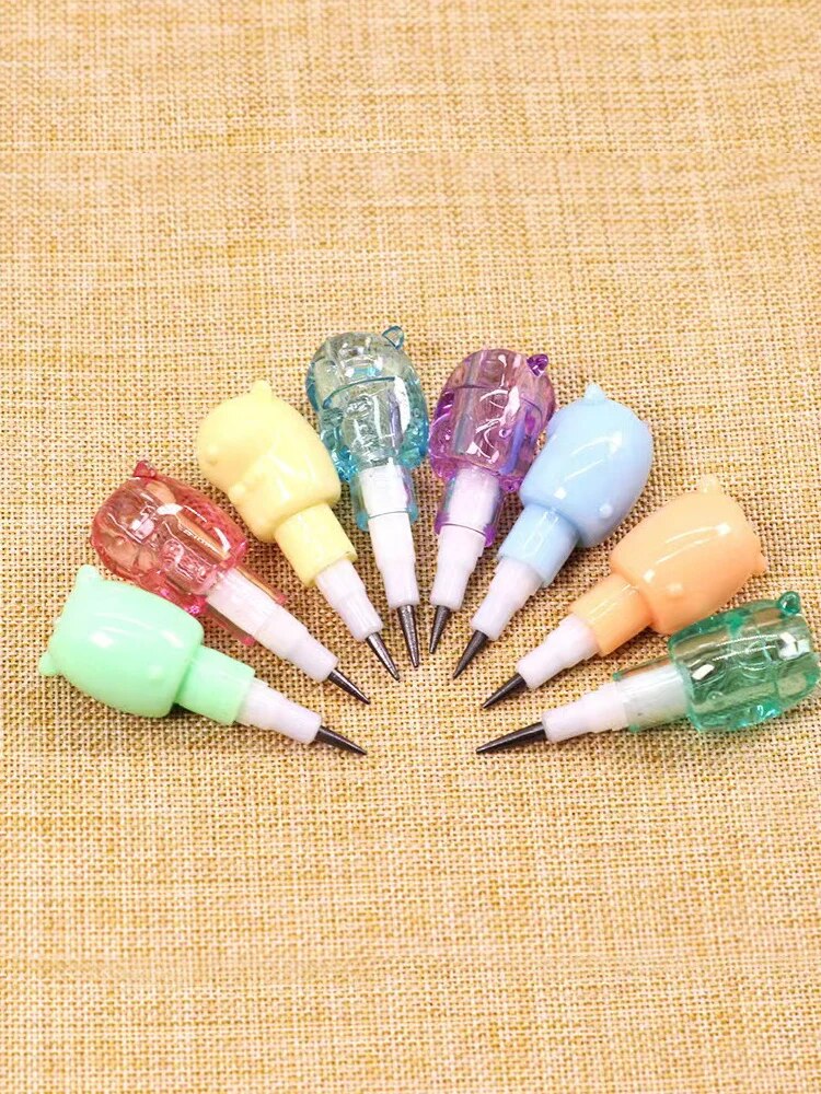 2pcs/Set Cute Bear Non Sharpening Mechanical Pencil Student Writing Pen School Office Supplies Pencil Stationery Gifts