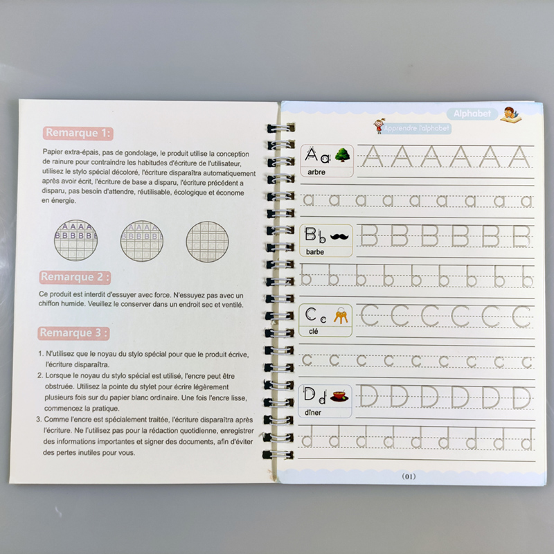 Cahier D'exercices Magique Français Cahier Magique Réutilisable Lettres Et Chiffres Apprentissage De L'écriture Mathématique Livre De Calligraphie Livre Éducatif Pour Enfants Livre Français Montessori Pour Enfants