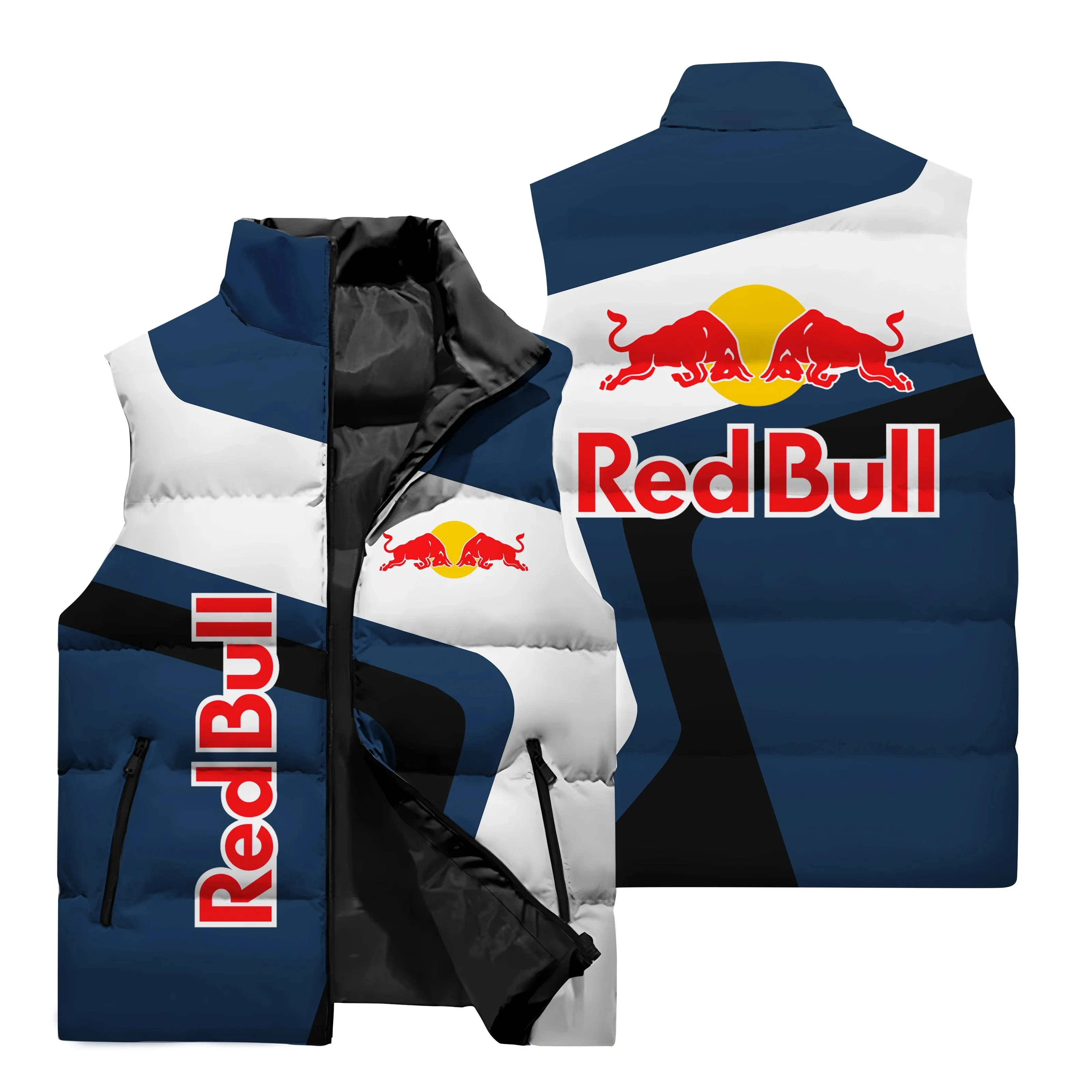 Novo Red Bull equitação colete e Red Bull logotipo 3D Digital impresso jaqueta, Red Bull motocicleta equitação zíper jaqueta
