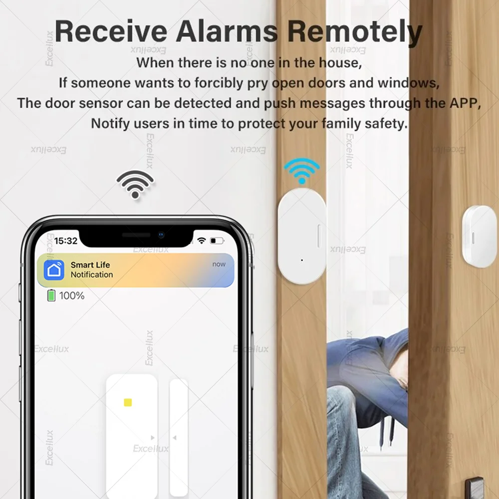 Zigbee-Sensor de puerta y ventana, Detector magnético antirrobo abierto y cerrado, funciona con Alexa y Google Home Automation Z2M Home Assistant
