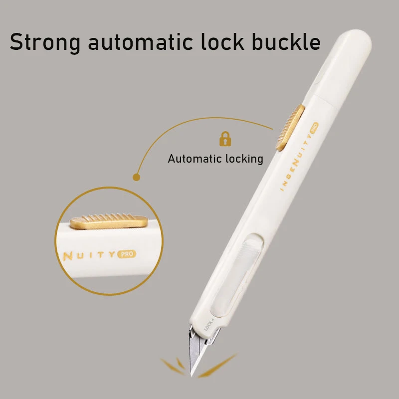 SDI Small Retractable Box Cutter สีขาว 30 °   มีดยูทิลิตี้หัตถกรรมมืออาชีพป้องกันการสั่น AutoLock ที่แน่นอน cuchillos สําหรับฟิล์ม