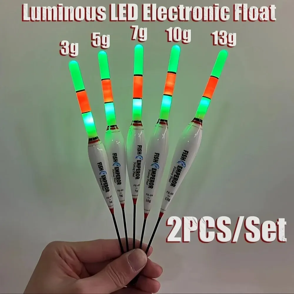 2 pçs noite pesca flutuador eletrônico grande flutuabilidade bóia led luminoso cr425 verão luminoso engrenagem de pesca 2024 novo