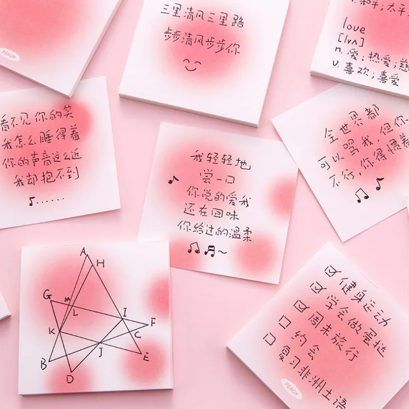 50Sheets/pc Gradient Color Sticky Note Notepad for Women Girls Staff Memo Pad Notebook Decor Memo Pad Writing Pads