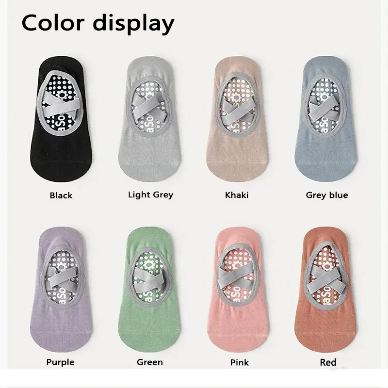 Prati calcetines de Yoga antideslizantes para mujer, calcetines deportivos de silicona transpirables con parte inferior de toalla, calcetines de Yoga, calcetines de Ballet de baile vendaje