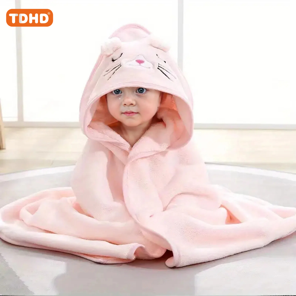 TDHD Asciugamano con cappuccio per bambini con design animale unico Asciugamano da bagno ultra morbido e spesso per neonato (dinosauro verde)