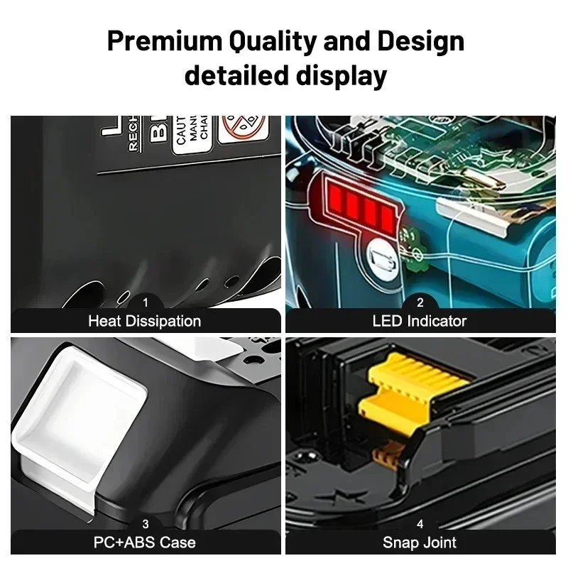 100% Original Makita 6Ah/5Ah/3Ah para batería Makita 18V BL1830B BL1850B BL1850 BL1840 BL1860 BL1815 batería de litio de repuesto