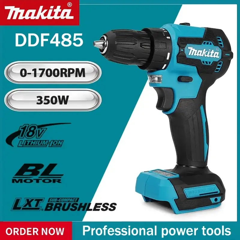 Makita DDF485 10 мм LXT Компактный аккумуляторный инструмент Многофункциональная отвертка Ударный бесщеточный привод Перезаряжаемая бесщеточная дрель