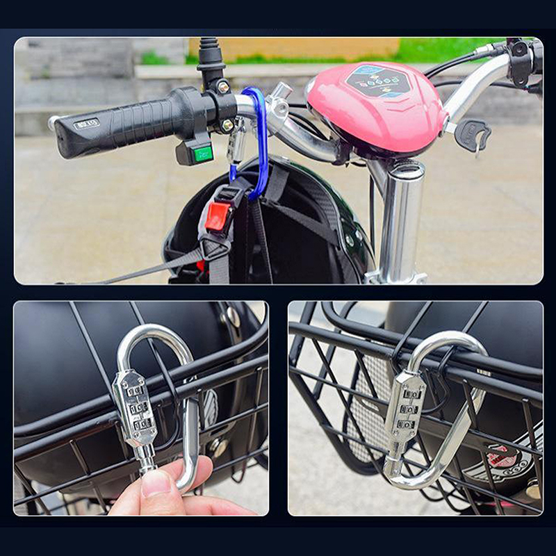 Aluminum Alloy D-type Buckle Backpack Combination Lock Padlock Buckle Basket Helmet Lock Gourd Buckle Waterproof Anti-theft Hook