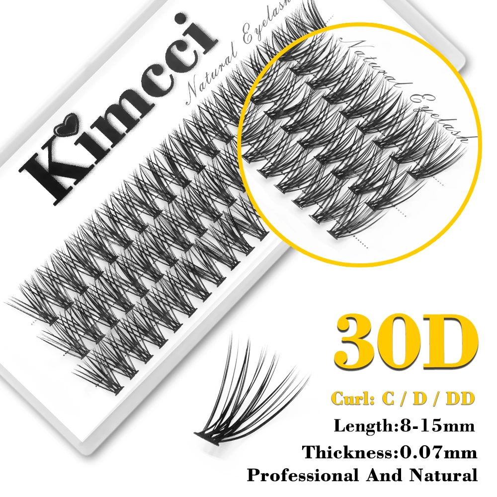 Kimcci 60 nudos/caja extensión de pestañas postizas naturales maquillaje 30P visón pestañas postizas individuales profesional Cilias de injerto postizas