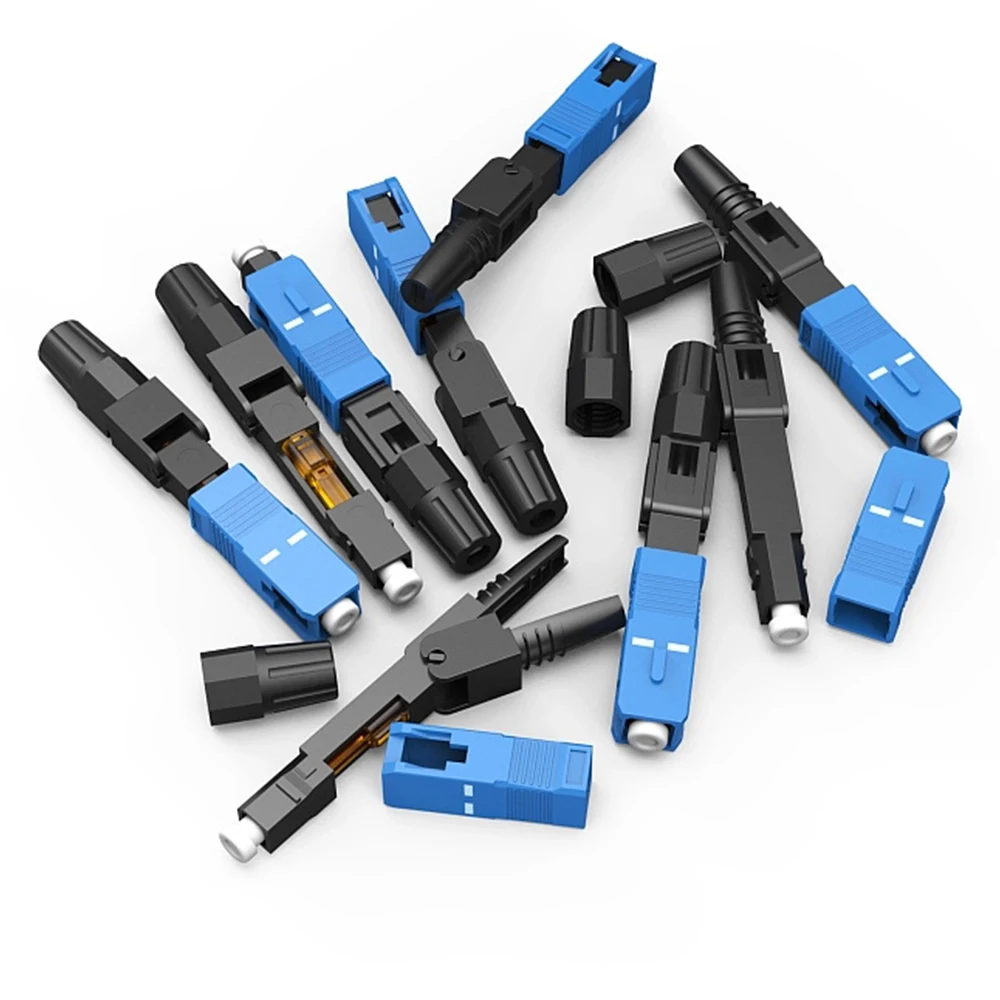 AMPCOM SC UPC/APC Glasfaser-Schnellverbinder, FTTH Single Mode Fast Field Assembly Wiederverwendbarer optischer Kaltverbindungsadapter