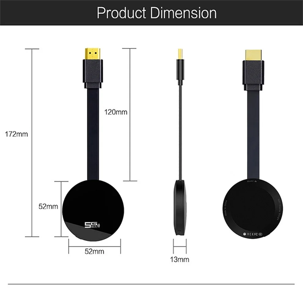 HDMI TV Stick 2.4/5G Dual-band Anycast Wireless WiFi Display Receiver TV Dongle Miracast Airplay HDMI for Android IOS TV Stick