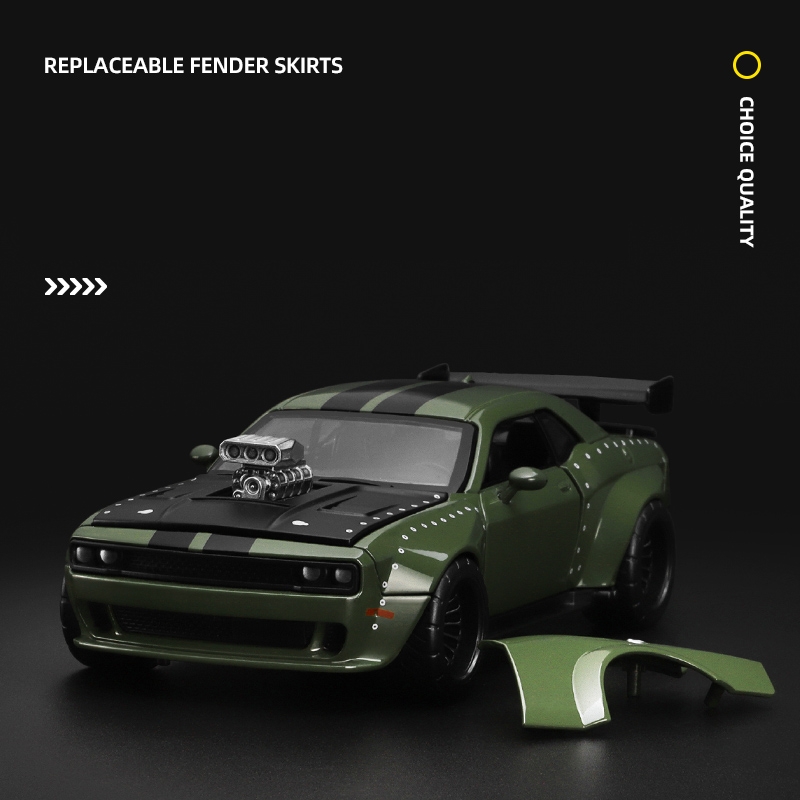 CCA COOL CHIC AUTO 1/36 Dodge Challenger SRT Hellcat Assembled Modified Toy Car Model Diecast Alloy Miniature Collection Gift