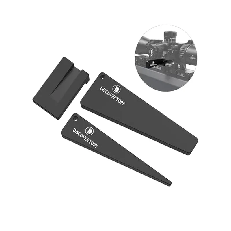 Kit de nivelación de alcance Discovery Combo de nivel de alcance para montaje de alcance de rifle, cuña de nivel de alcance en soportes de una sola pieza o anillos de alcance