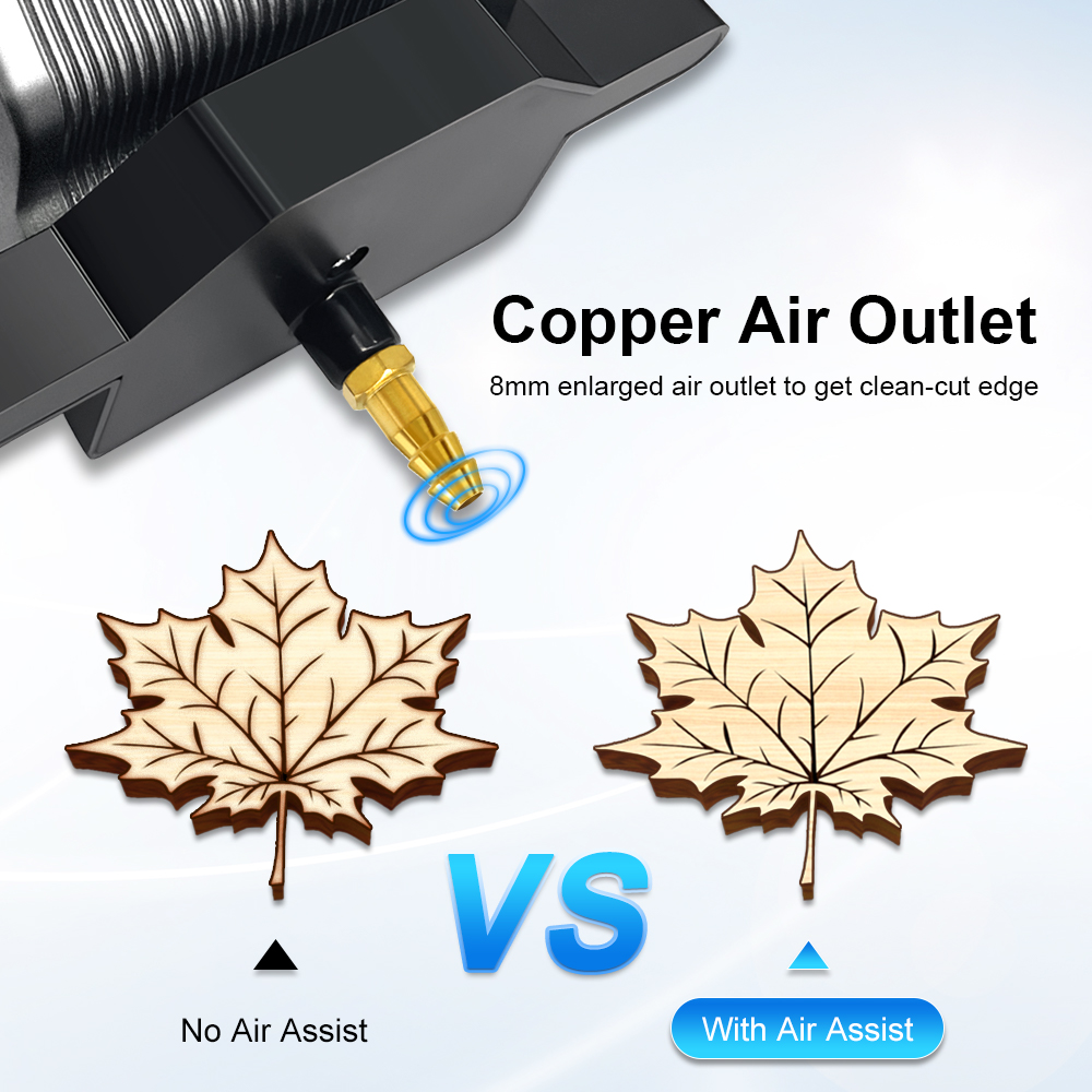 LASER TREE 26L/min Air Pump Metal Nozzle Low Noice High Speed Full Metal Air Compressor for Air Assist Laser Module Wood Tools