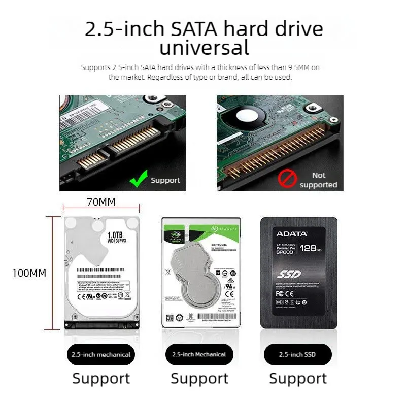USB 3.0 zu SATA Adapterkabel unterstützt 22-poliges 2,5 Zoll externes HDD SSD-Festplattenkabel