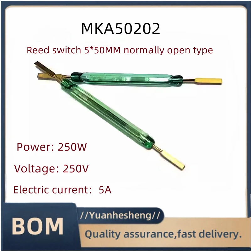 MKA50202 reed switch 5*50MM normally open type high-power high-current 5A sensor magnetic control switch MKA50202