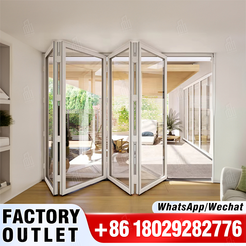 Precios económicos de puertas de vidrio de acordeón, puertas plegables plegables baratas para ducha