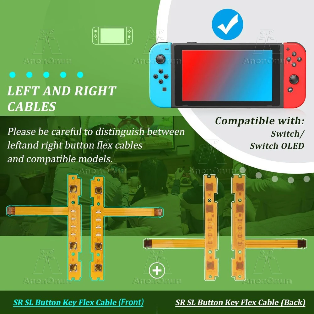 SL/SR Button Flex Cable for Switch/Switch OLED Premium Joy Con Key Ribbon Side Indicator Light Cable Replacement Repair Parts
