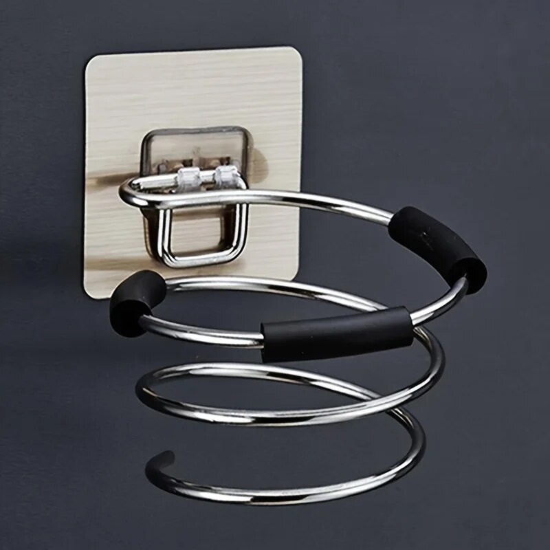 Soporte para secador de pelo de baño, soporte para herramientas de cuidado del cabello sin perforaciones, soporte adhesivo para montaje en pared, herramientas de peluquería