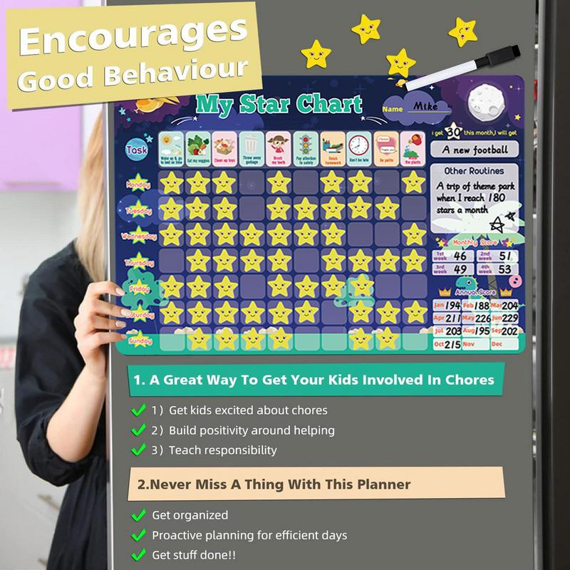 Magnetic Reward Chart Toys For Children Good Habits To Develop Time Activity Schedule Refrigerator Stickers Games