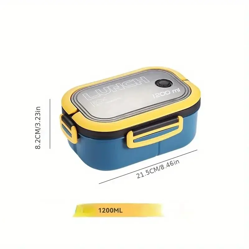 1PC ポータブル密封された弁当箱 2 層メッシュ子供漏れ防止弁当スナックボックスカトラリー電子レンジ安全な食品保存容器