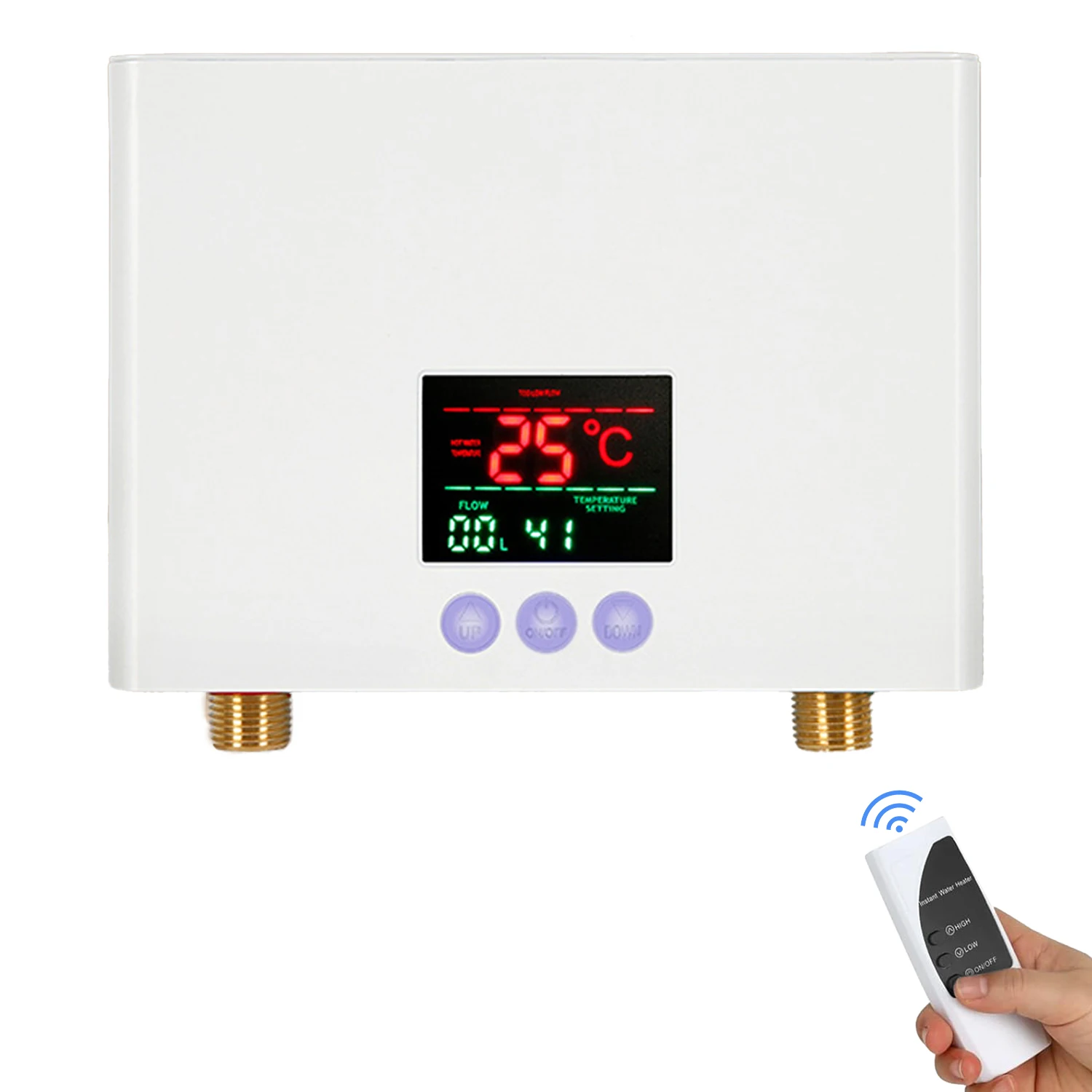 Chauffe-eau instantané 220V, 3000W, affichage numérique couleur, écran tactile intuitif ou télécommande, étanche IPX4