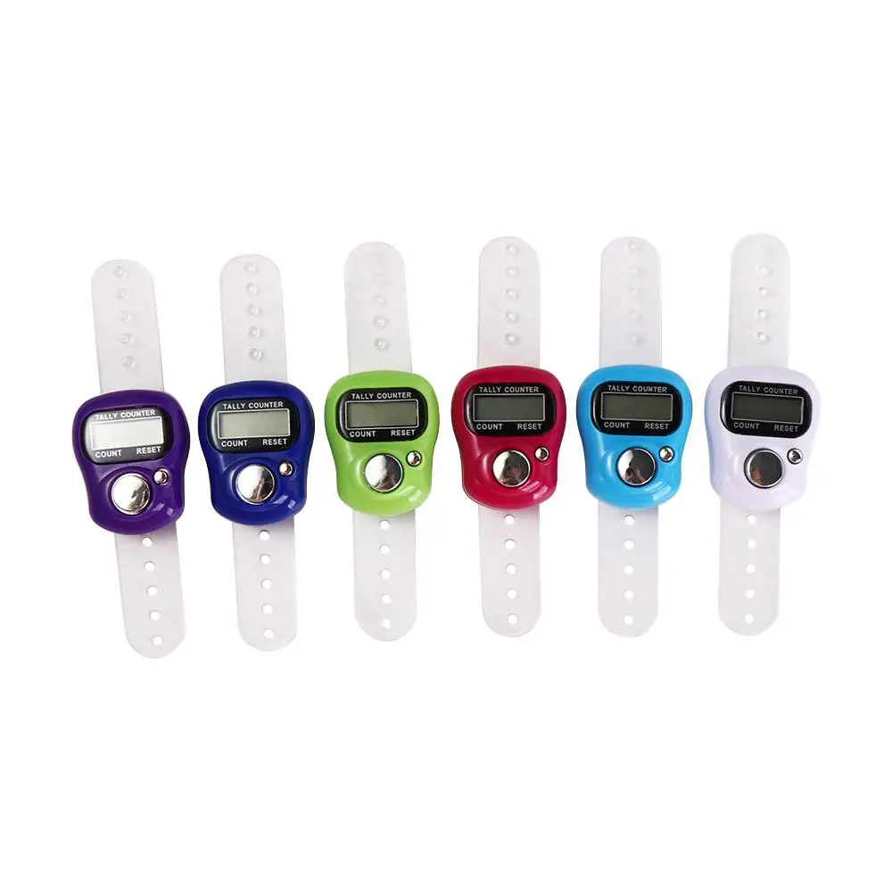 Mini Finger Ring Tally Counter Digital Electronic Knitting Row Counter Weave Tools Hand Held Stroke Counters Point Marker
