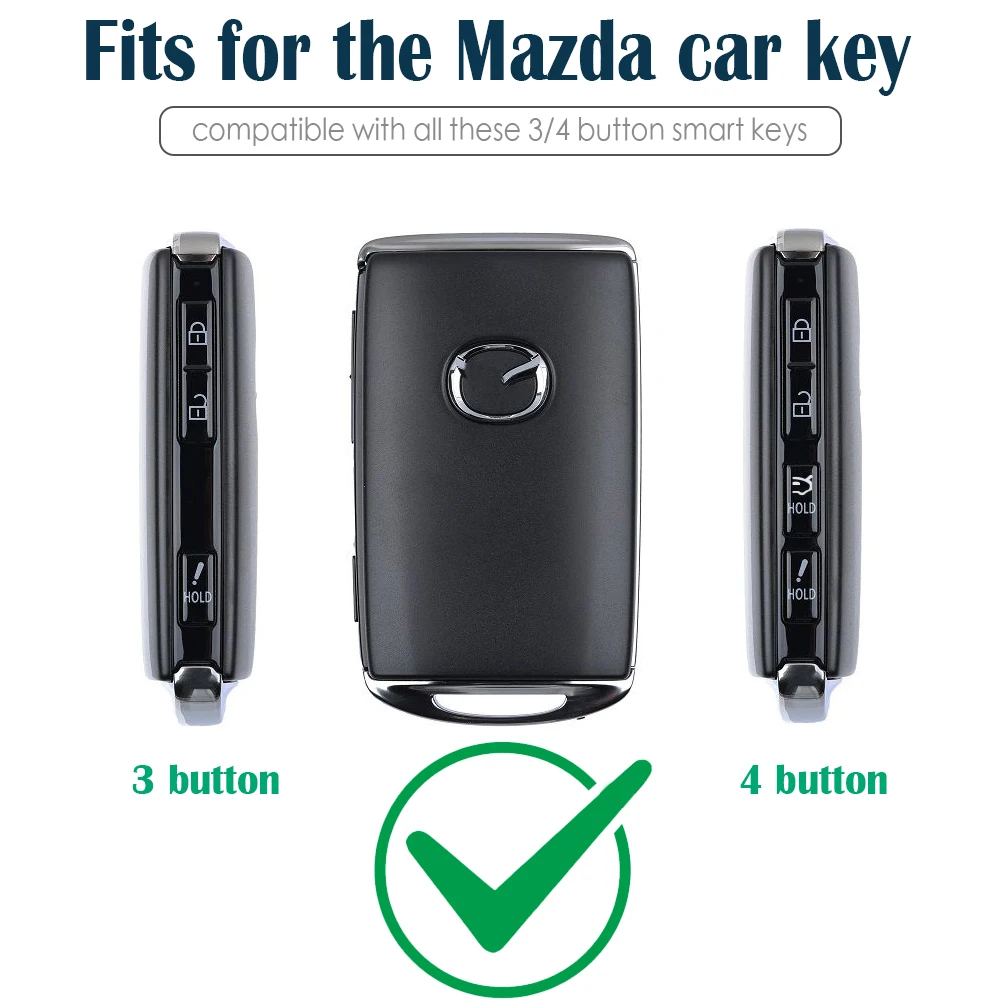Key Fob Cover Soft Key Case Holder for Mazda CX-5 CX-30 CX-50 CX70 CX90 3 6 CX-9 MX-5 Miata 3/4 Button Car Key